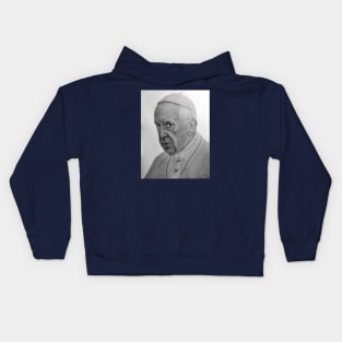 Pope francis pencil sketch Kids Hoodie